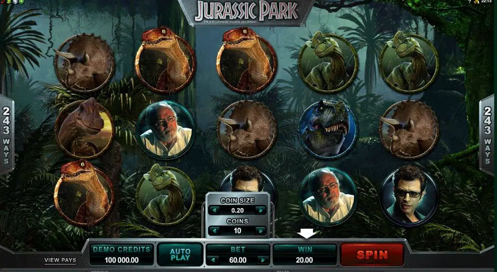 slot machine jurassic park